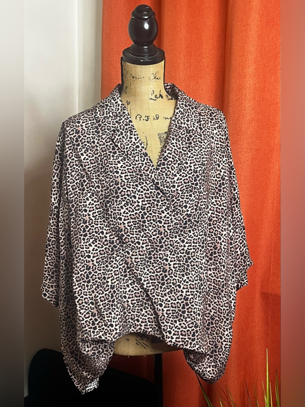 Anthropologie Leopard Print Wrap Top